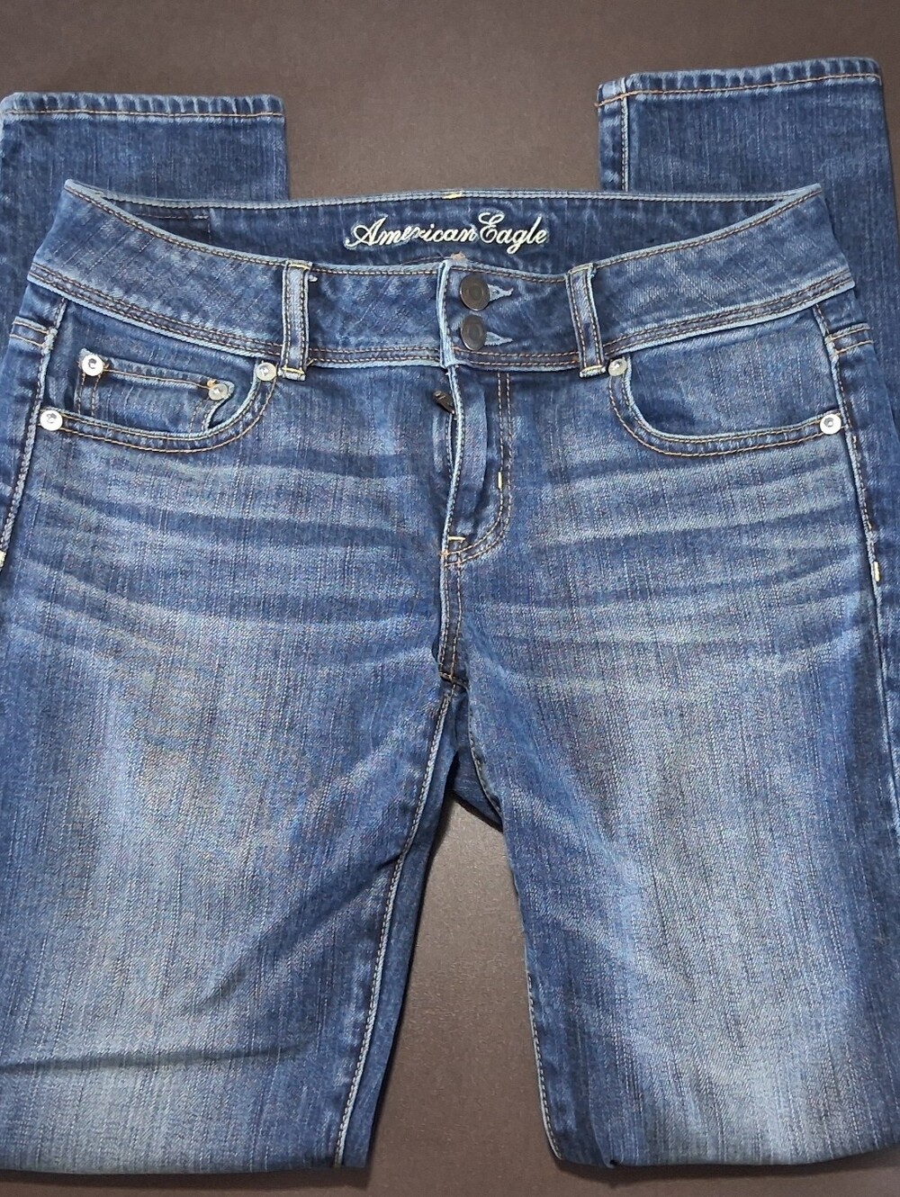 American Eagle Outfitters Women's Indigo Stretch Skinny Low Rise Jeans Size 4
